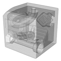 CT-Scan eines Kunststoffbauteils, Gefüge und Aufbau